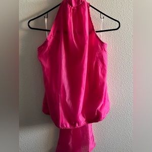 Fuchsia Halter Tie Top Sz L